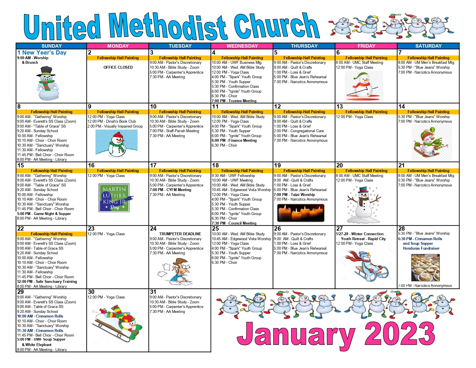 Calendar Spearfish UMC